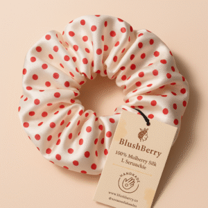 Silk Polka Dot Scrunchie